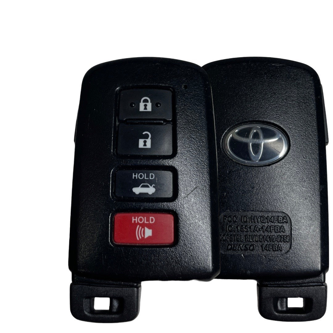 2012-2020 Toyota / 4-Button Smart Key / PN: 89904-06140 / G Board / HYQ14FBA-0020 (OEM Refurb)