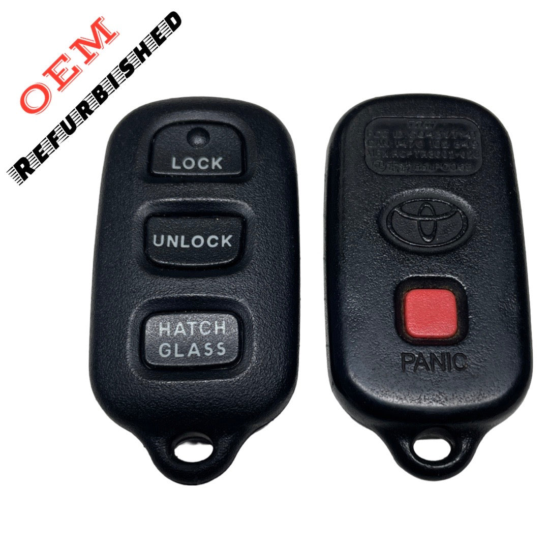 2003-2008 Toyota Corolla / Matrix / 4-Button Keyless Entry Remote w/Hatch Glass / PN: 89742-02010 / GQ43VT14T (OEM Refurb)