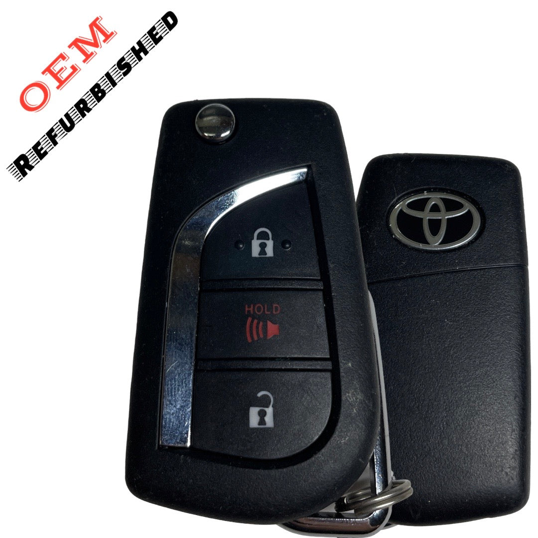 2020-2022 Toyota C-HR / 3-Button Remote Flip Key / PN: 89070-10082  / MOZB3F2F2L (OEM REFURBISHED)