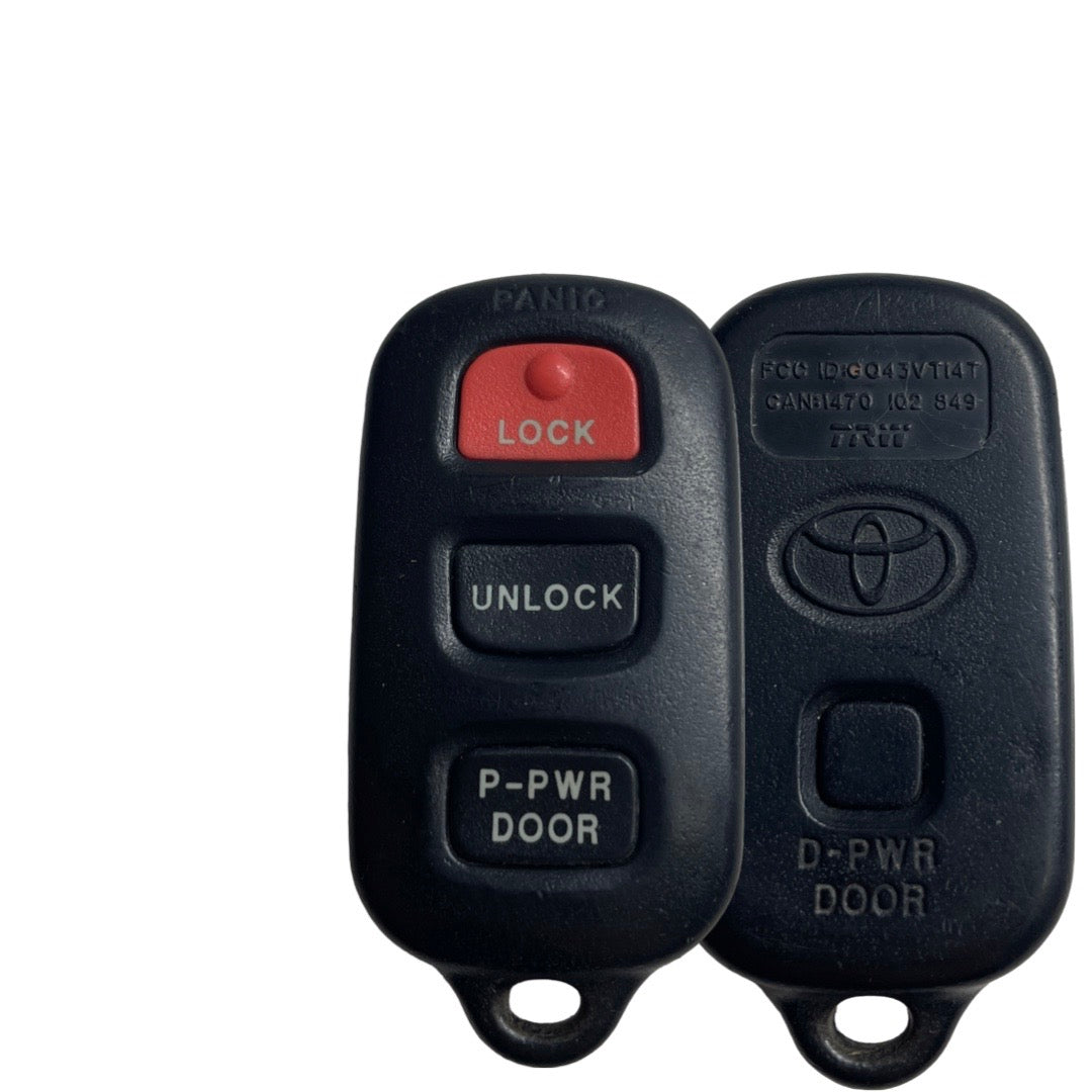 1999-2003 Toyota Sienna / 4-Button Keyless Entry Remote / PN: 89742-08070 / GQ43VT14T (OEM Refurb)
