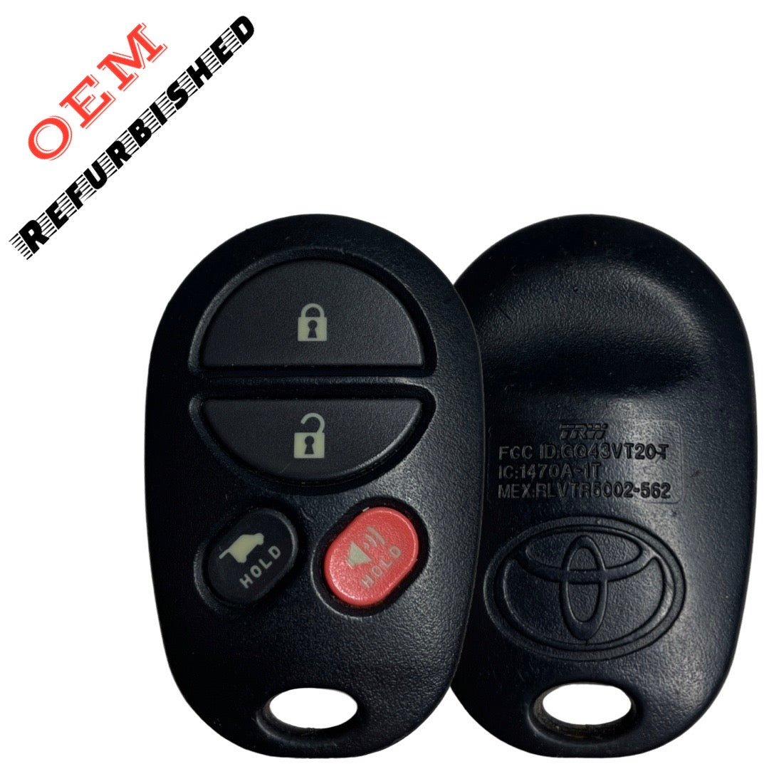 2008-2017 Toyota Highlander Sequoia / 4-Button Keyless Entry Remote / PN: 89742-0C041 / GQ43VT20T (OEM Refurb)