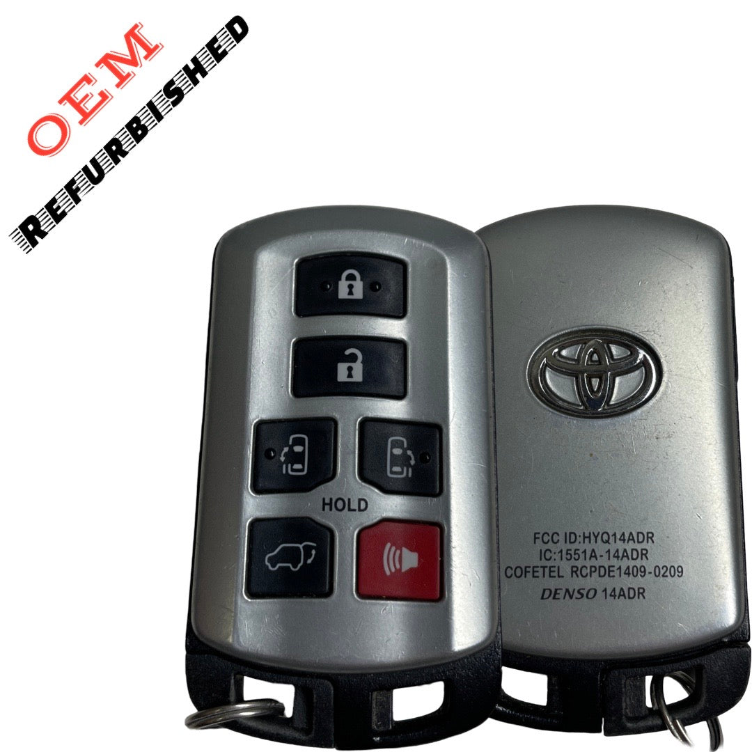 2011-2020 Toyota Sienna / 6-Button Smart Key / PN: 89904-08010 / HYQ14ADR (OEM Refurb)