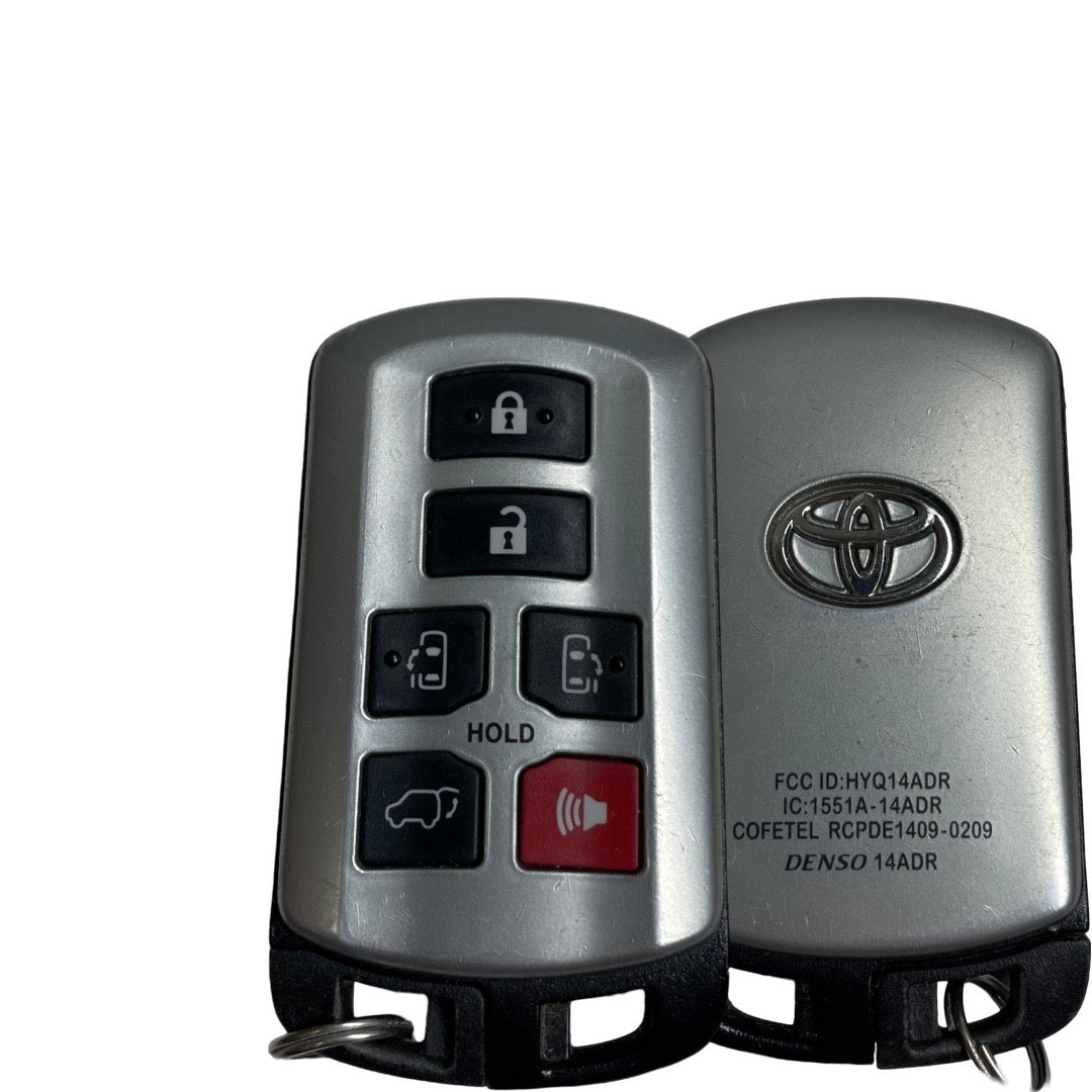 2011-2020 Toyota Sienna / 6-Button Smart Key / PN: 89904-08010 / HYQ14ADR (OEM Refurb)