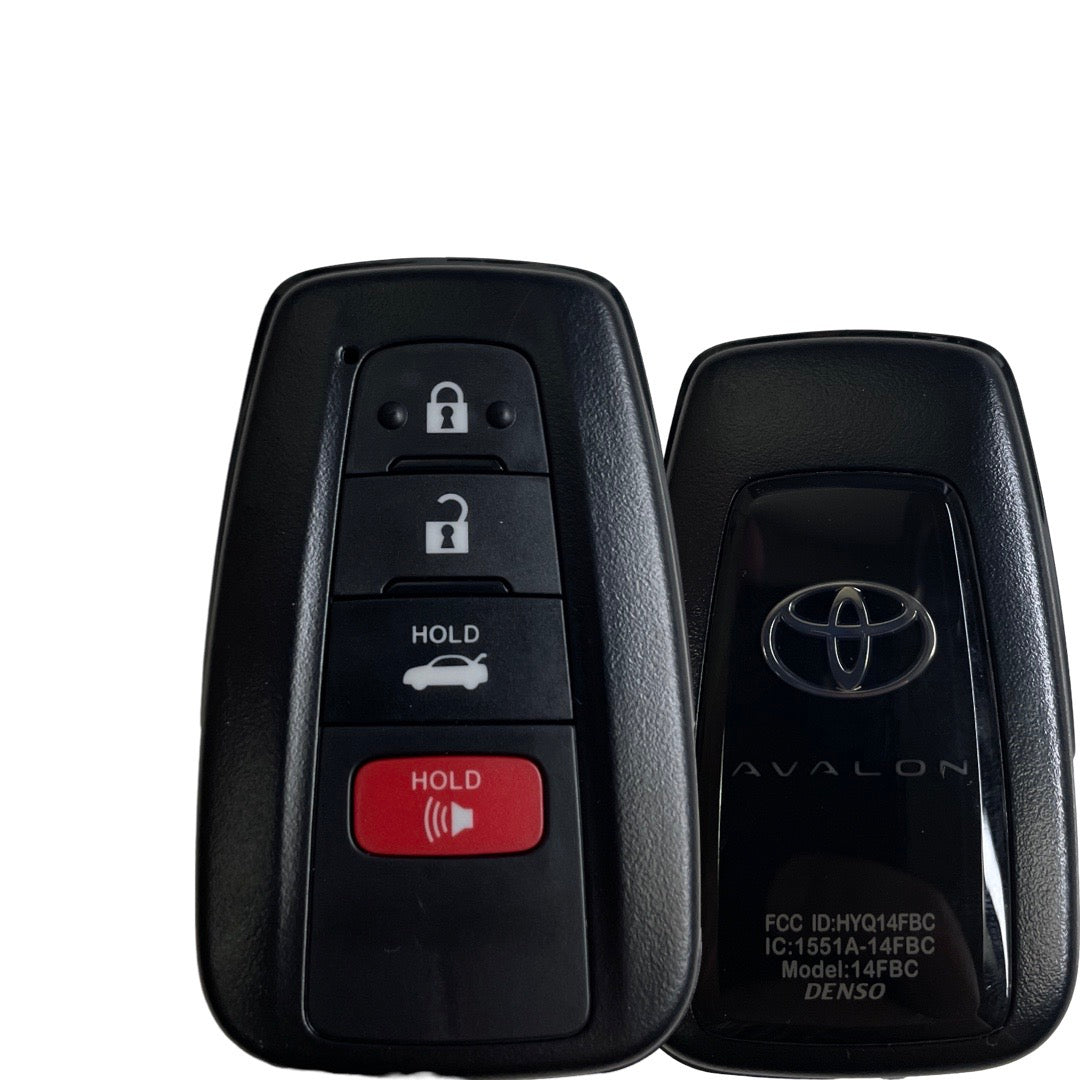 2019-2023 Toyota Avalon / 4-Button Smart Key / PN: 8990H-07010 / HYQ14FBE - 0410 / For NON-Hybrid Models / Silver Logo (OEM NEW)