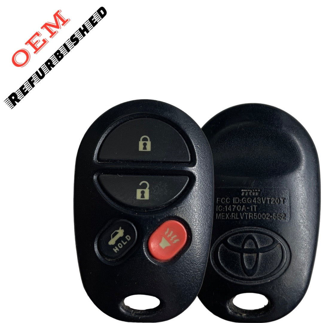 2004-2009 Toyota Avalon Solara / 4-Button Keyless Entry Remote / PN: 89742-07020 / GQ43VT20T (OEM Refurb)