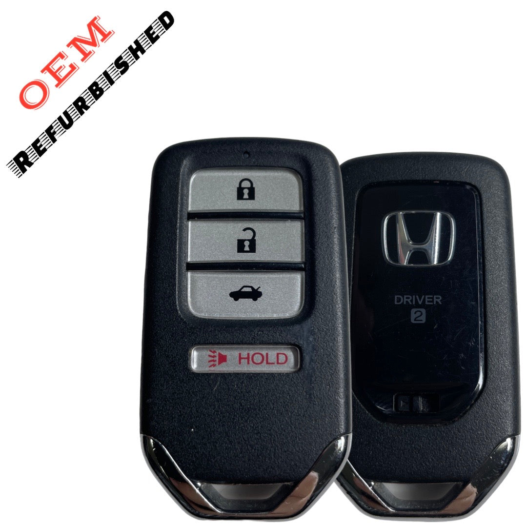 2013-2015 Honda Accord Civic / 4-Button Smart Key / PN: 72147-T2A-A21 / ACJ932HK1210A (Driver 2) (OEM Refurbished)