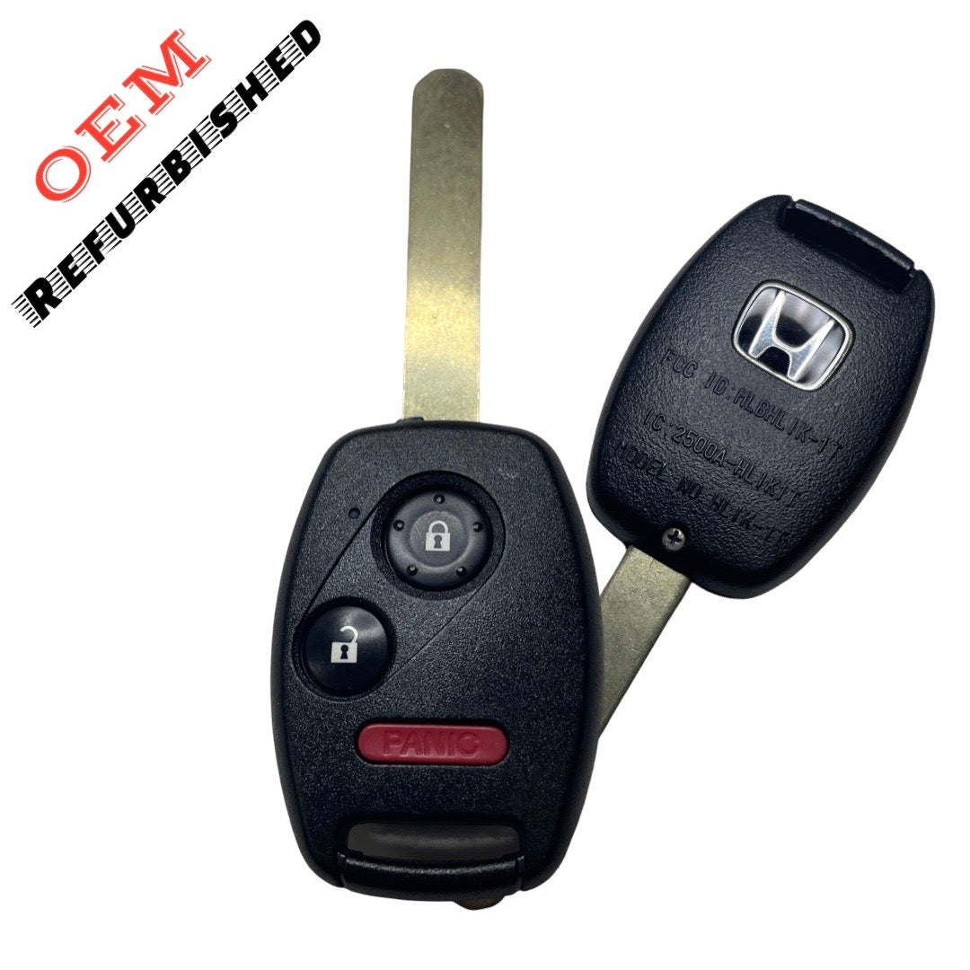 2007-2015 Honda CR-V / Fit / Insight / 3-Button Remote Head Key / PN: 35111-SWA-306 / MLBHLIK-1T (OEM Refurb)