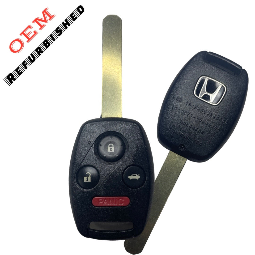 2008-2014 Honda Accord / 4-Button Remote Head Key / PN: 35118-TA0-A04 / KR55WK49308 (OEM Refurb)