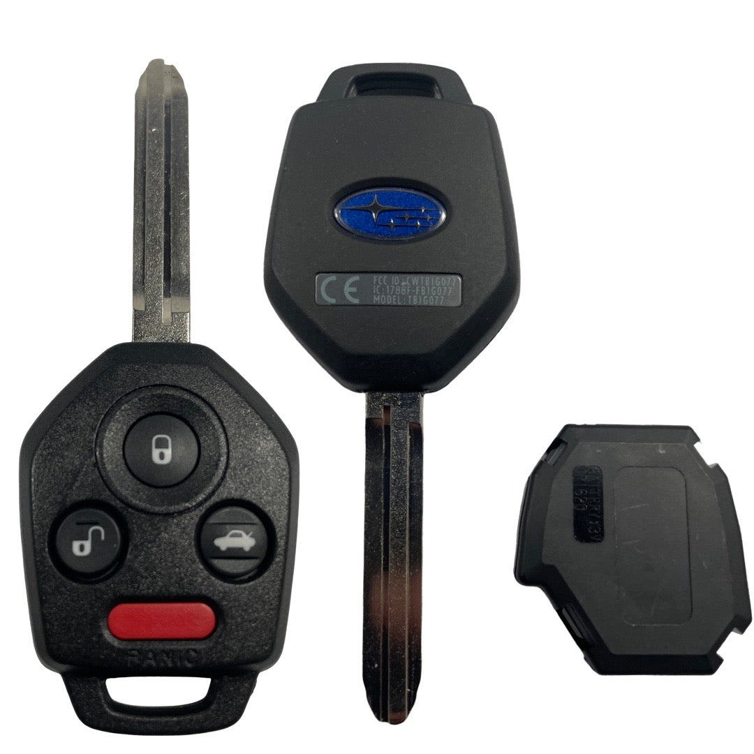 2017-2018 Subaru / 4-Button Remote Head Key / PN: 57497-FL00A / CWTB1G077 (H Chip) w/ Black Interior Board Shell (OEM Refurb)