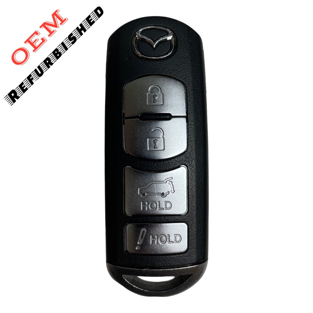 2016-2019 Mazda CX-5 / CX-9 / 4-Button Smart Key W/ Hatch / PN: TKY2-67-5DY / WAZSKE13D01 (OEM Refurb)