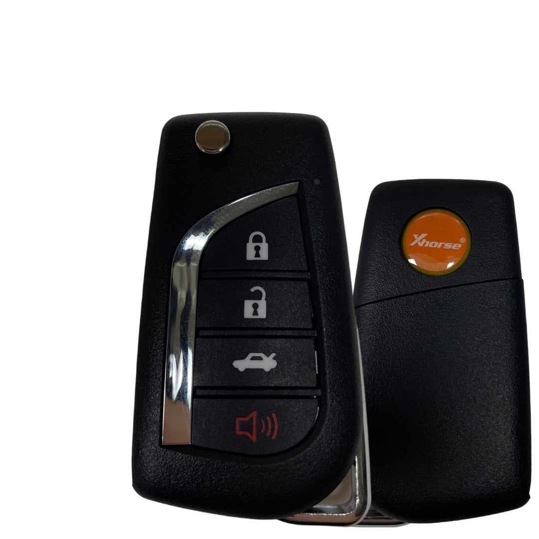 Xhorse - Toyota Style / 4-Button Universal Remote Flip Key for VVDI Key Tools (Wired)