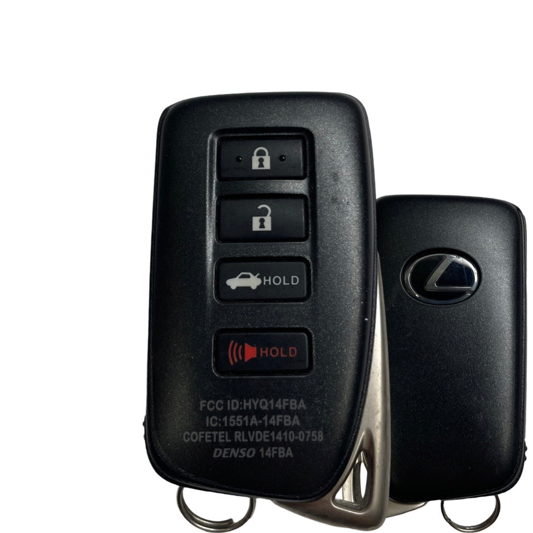 2013-2020 Lexus / 4-Button Smart-Key / PN: 89904-06170 / HYQ14FBA (G Board – 0020) (OEM Refurb)