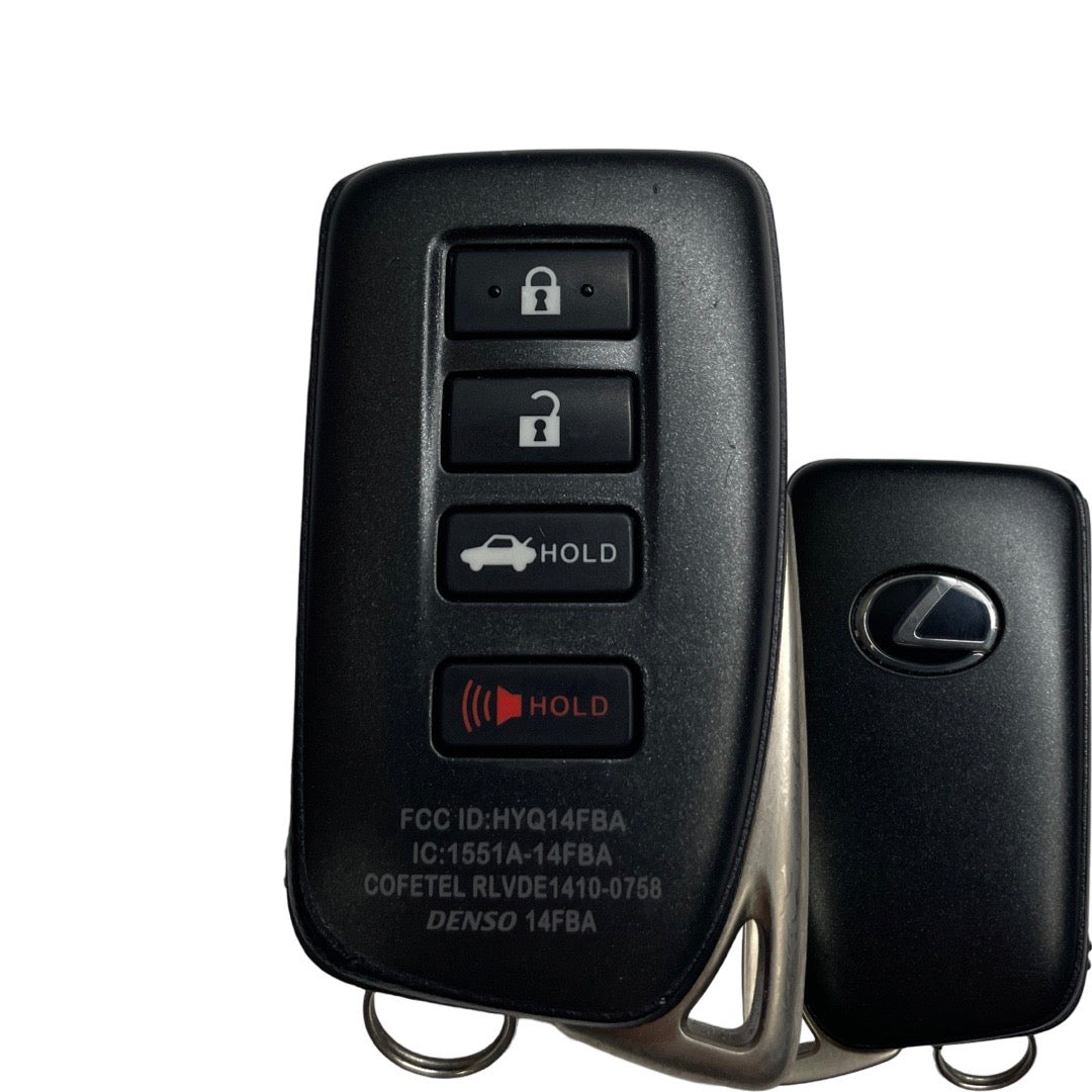 2014-2019 Lexus / 4-Button Smart Key / PN: 89904-53651 / HYQ14FBA / AG Board (OEM Refurb)