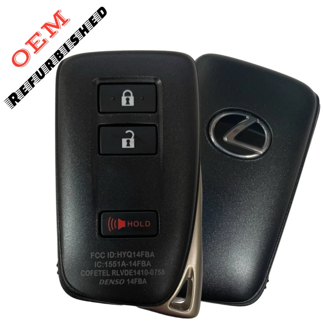 2015-2019 Lexus / 3-Button Smart Key / PN: 89904-78460 / HYQ14FBA / AG Board (OEM Refurb)