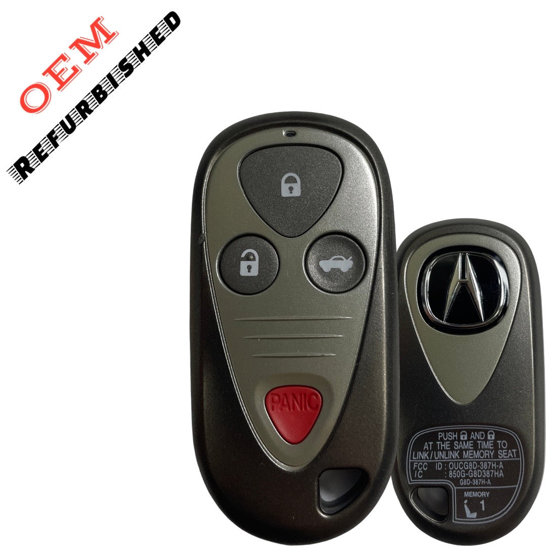 2004-2008 Acura TL TSX / 4-Button Keyless Entry Remote / PN: 72147-SEP-A52 / OUCG8D-387H-A (DRIVER 1) (OEM Refurb)