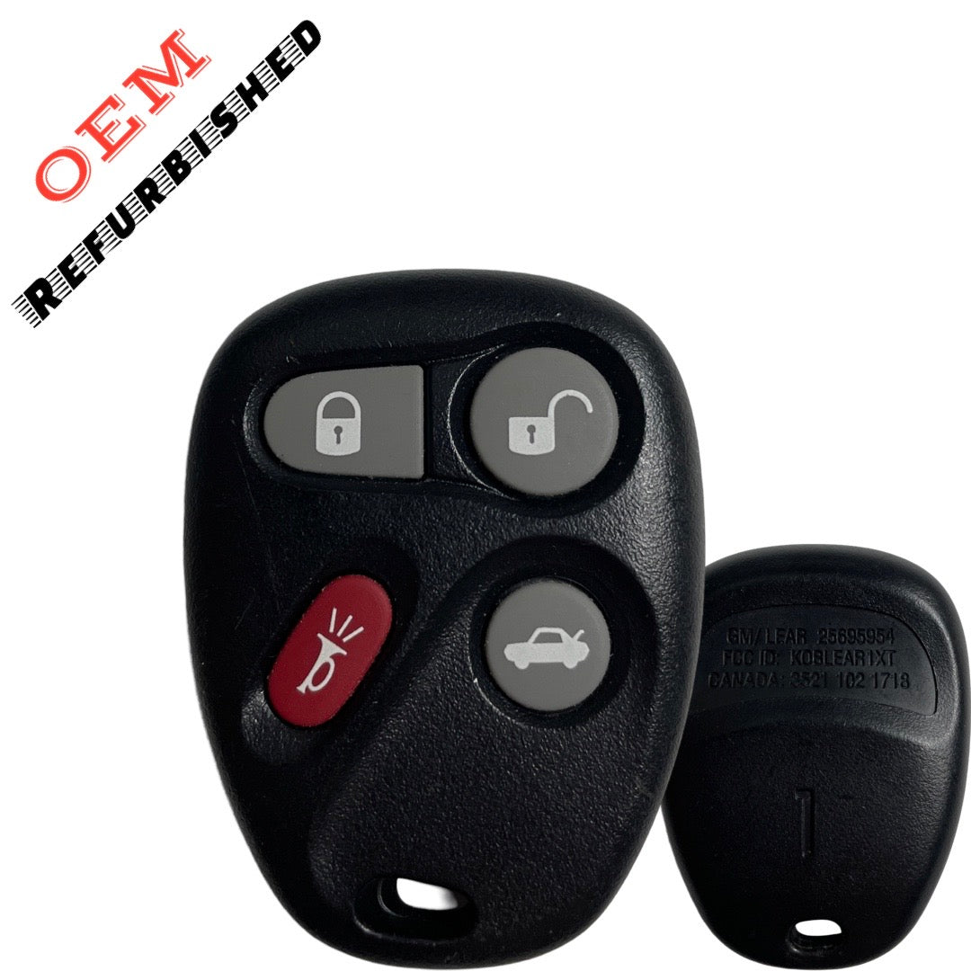 2001-2005 GM / 4-Button Keyless Entry Remote / PN: 25695954 / KOBLEAR1XT (Driver1) (OEM REFURB)