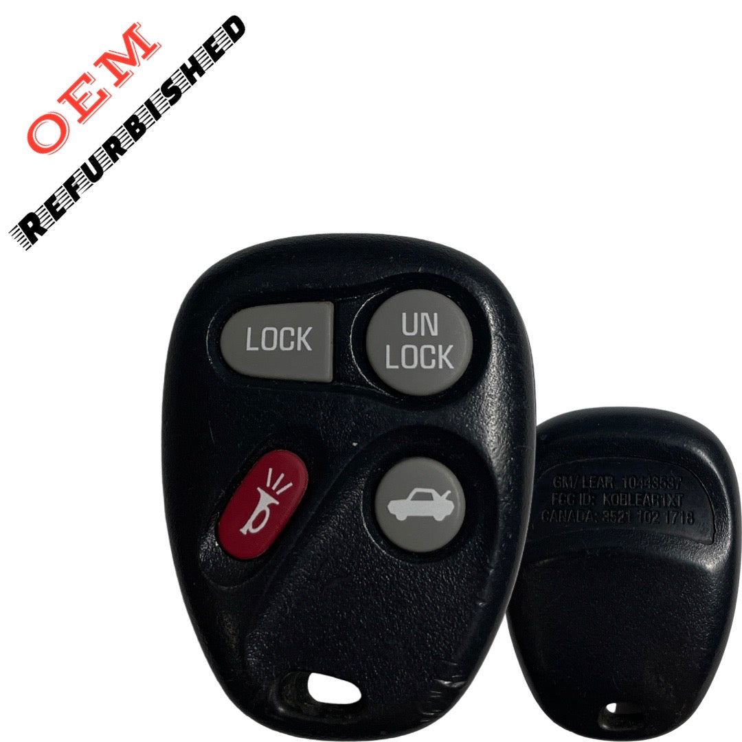2001-2005 GM / 4-Button Keyless Entry Remote / PN: 10443537 / KOBLEAR1XT (OEM Refurb)