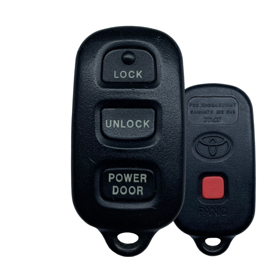 1999-2003 Toyota Sienna / 4-Button Keyless Entry Remote / PN: 89742-08050 / GQ43VT14T (OEM Refurb)