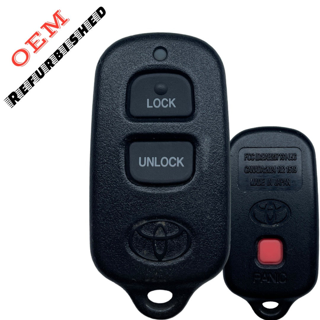 1995-2006 Toyota / 3-Button Keyless Entry Remote / PN: 08191-00922 / BAB237131-056 (OEM Refurb)