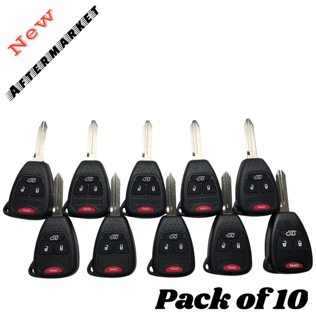 10x 2004-2016 CHRYSLER DODGE JEEP / 4-BUTTON REMOTE HEAD KEY / OHT692427AA (AFTERMARKET)