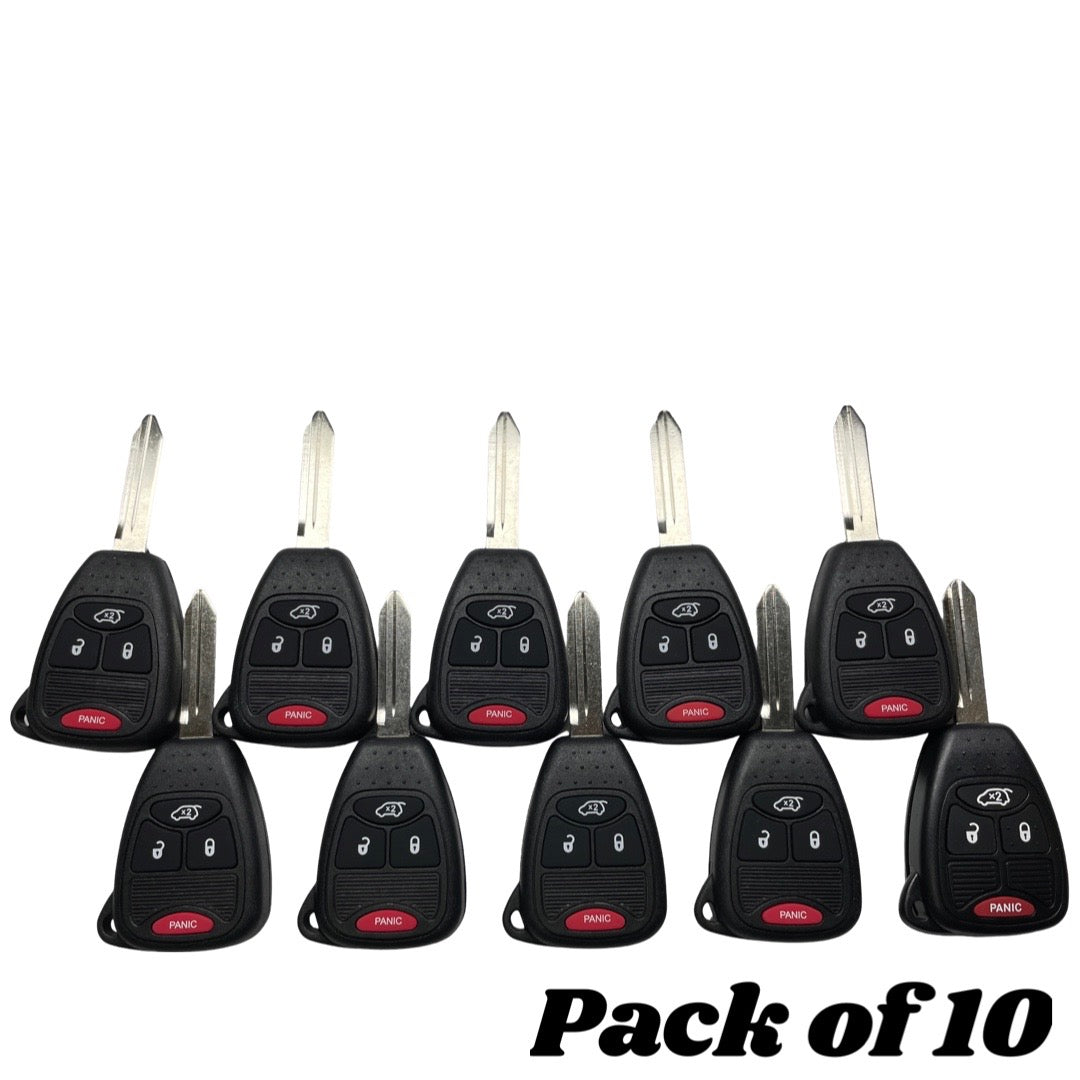 10x 2004-2016 CHRYSLER DODGE JEEP / 4-BUTTON REMOTE HEAD KEY / OHT692427AA (AFTERMARKET)