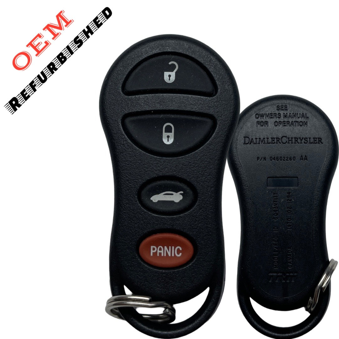 2001-2006 Chrysler / Dodge / Jeep / 4-Button Remote / PN 04686481AX / GQ43VT17T(OEM Refurb)