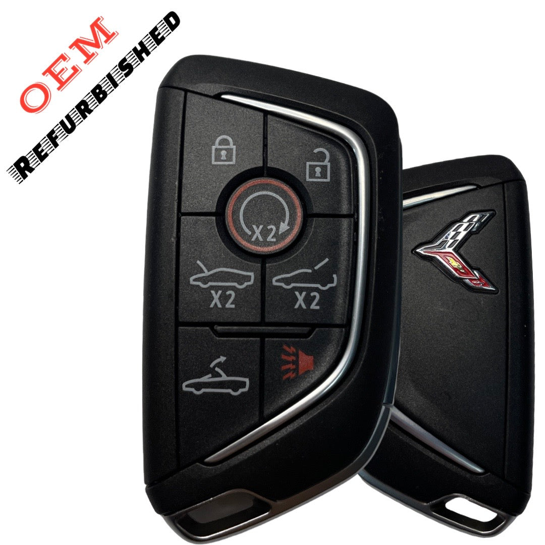 2020 - 2026 Chevrolet Corvette C8 / 7-Button Smart Key / PN: 13538852 / YG0G20TB1 (Chrome Logo) (OEM Refurb)