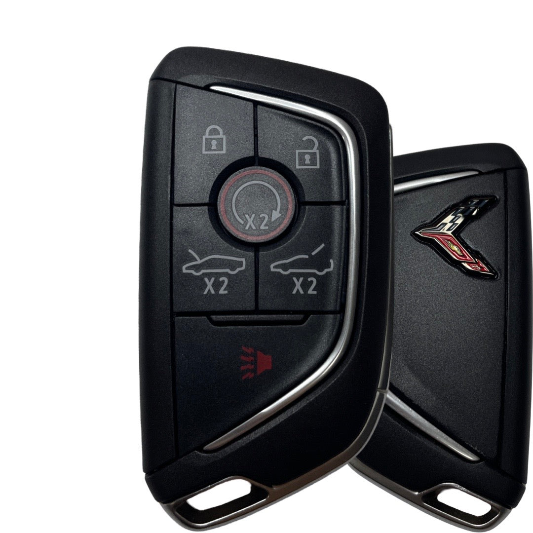 2020-2022 Chevrolet Corvette C8 / 6-Button Smart Key / PN: 13538851 / YG0G20TB1 / Carbon Gray Logo (OEM NEW)