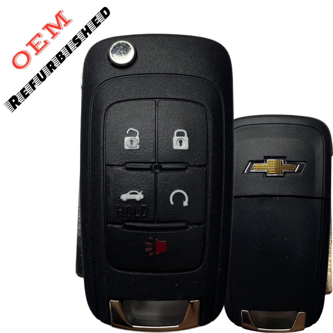 2010-2019 CHEVY/GM / 5-Button Flip Key / PEPS / PN: 13504199 / OHT01060512 / HU100 / PEPS (OEM REFURB)