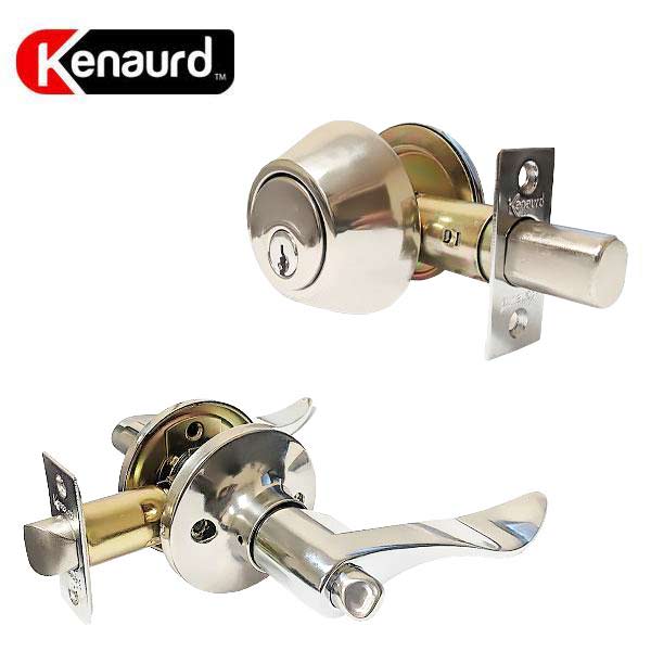 Premium Combo Lockset With Lever - Single Sided Deadbolt - Satin Chrome - (SC1)