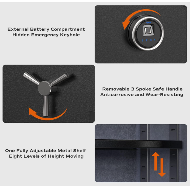 RPNB Deluxe Biometric Fireproof Safe Box, Digital Fingerprint Fireproof Waterproof Safe with Touch Screen