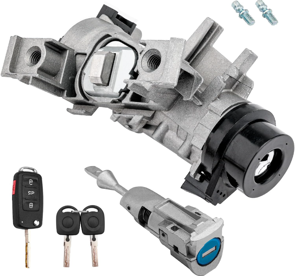 2011–2018 Volkswagen Jetta Ignition Switch Lock Cylinder & Driver Door Lock Kit w/ Remote Key / 1K0905851B / 5C6837167