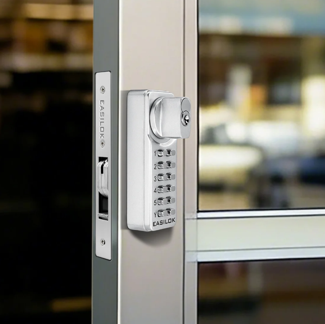 EASILOK / SK1850S Interchangable Core Storefront Hook Bolt Lock / Silver