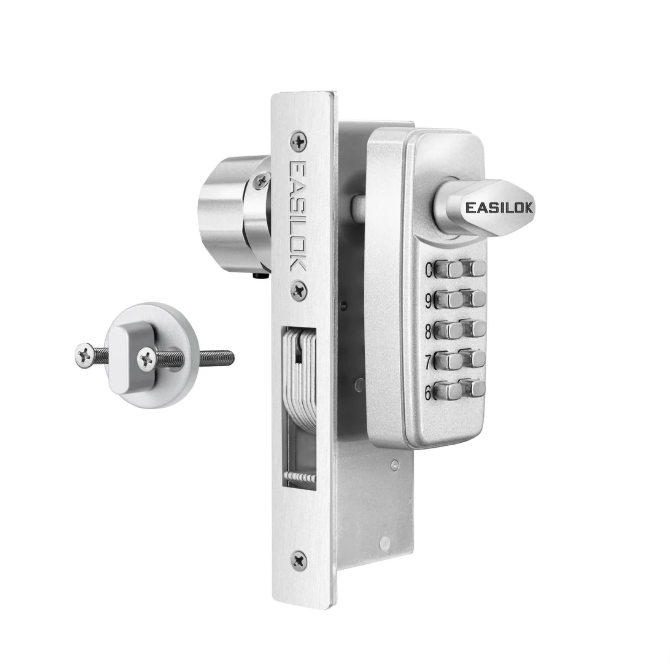 Easilok / SK1850 Mechanical Keyless Code Lock for Bottom Rail / Silver