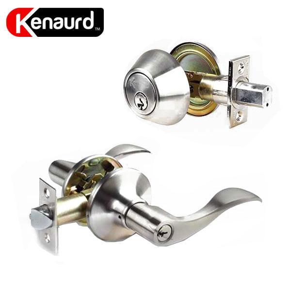 Premium Combo Lockset With Lever - Single Sided Deadbolt - Satin Nickel - (SC1 / KW1)
