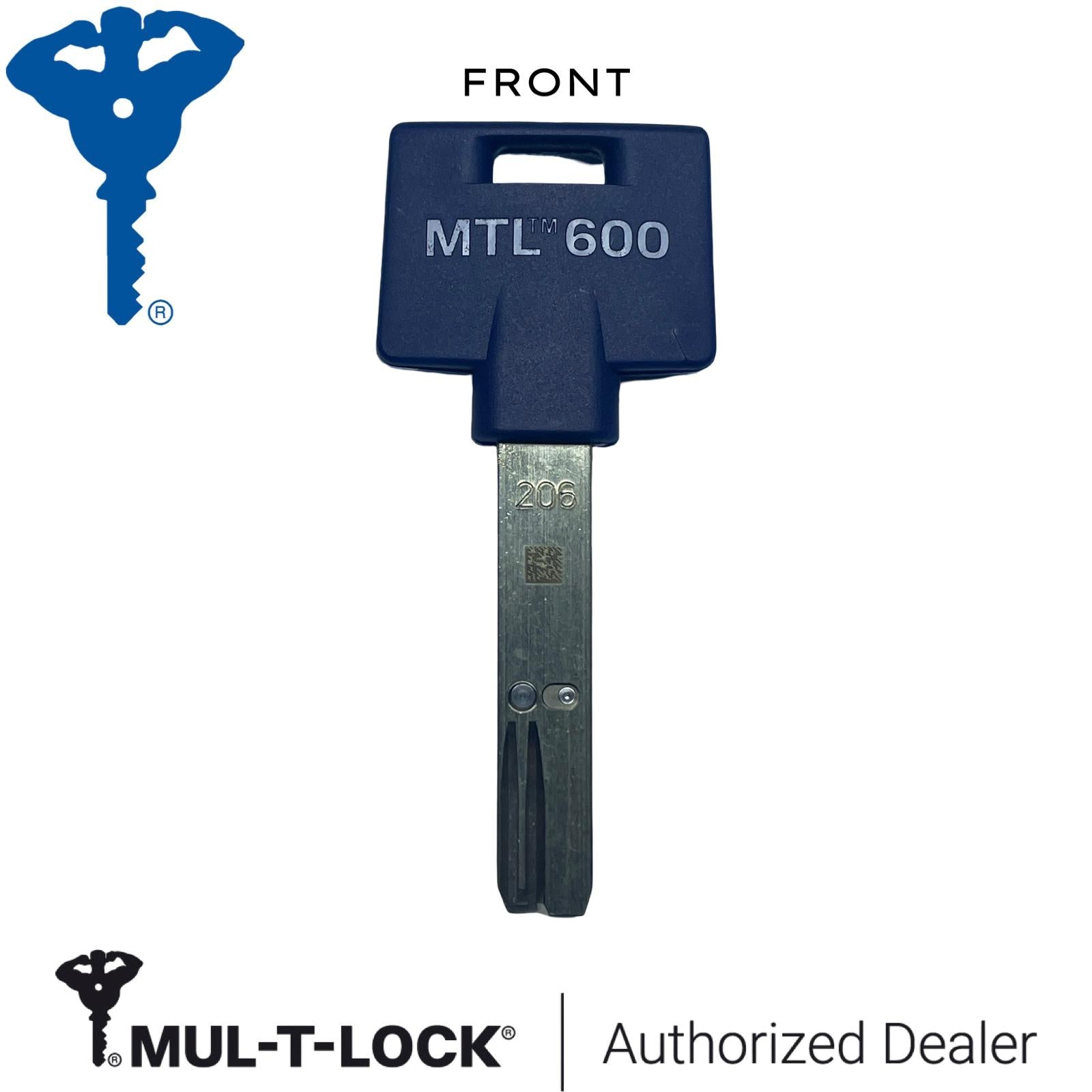 MUL-T-LOCK® MTL600 PLASTIC HEAD METAL KEY BLANK / 206S