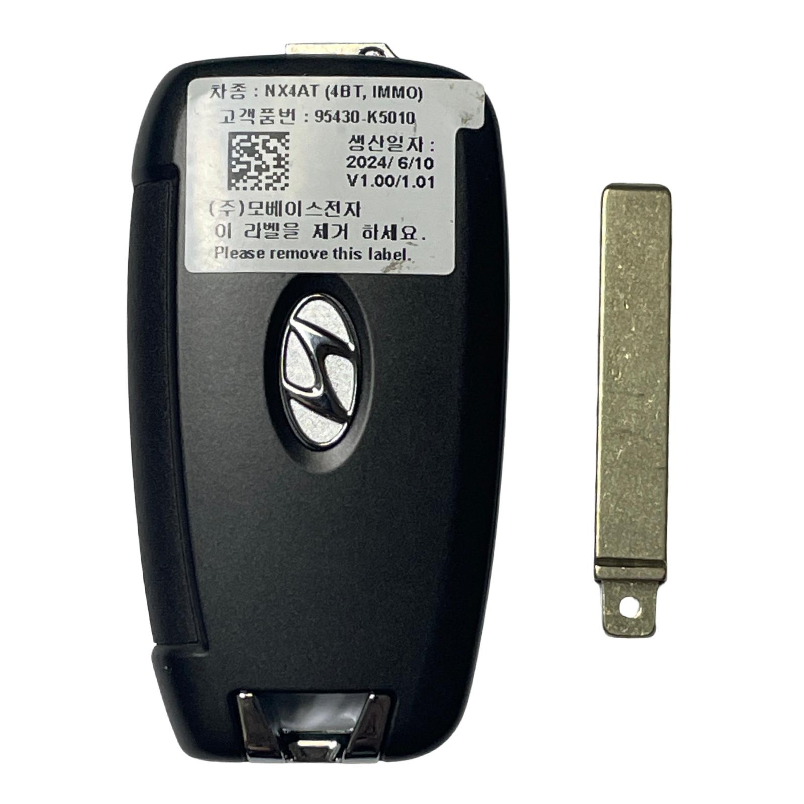 2023-2024 Hyundai Santa Cruz / 4-Button Remote Flip Key / PN: 95430-K5010 / TQ8-RKE-4F40 (OEM NEW)