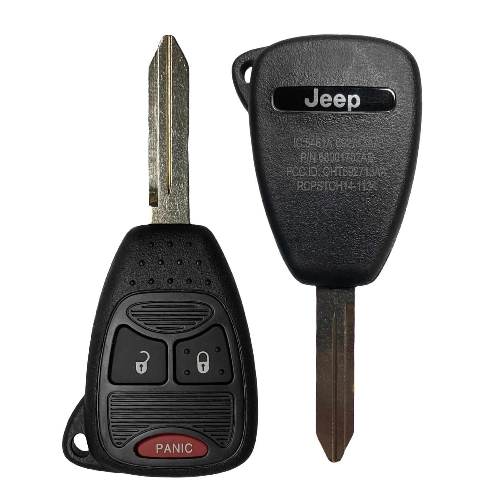 2004-2018 Chrysler Dodge Jeep 3 Button Remote Head Key / OHT692713AA / OEM New