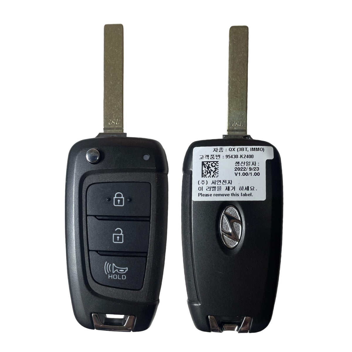 2020-2025 Hyundai Venue 3 Button Flip Key / 95430-K2400 / SY51GRGE03 / OEM Refurbished