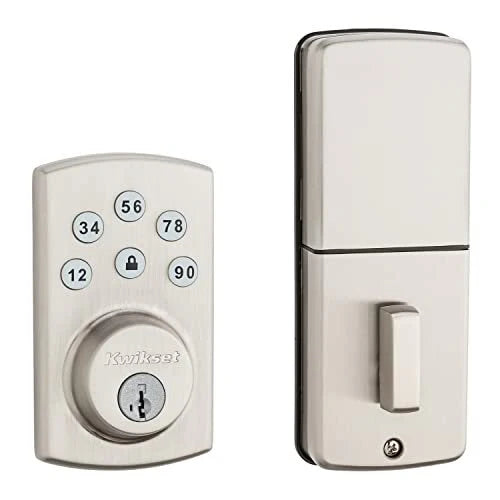 Kwikset 907 Powerbolt Satin Nickel Single Cylinder Smartkey Electronic Deadbolt Lighted Keypad