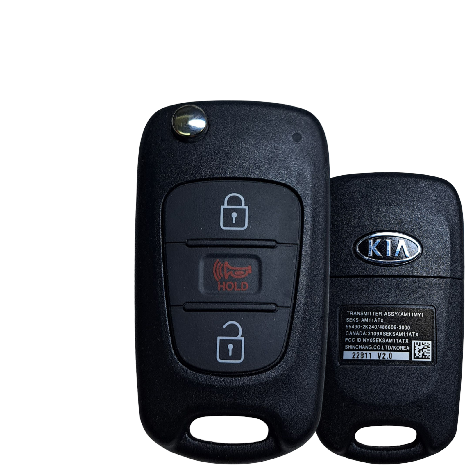 2010-2012 Kia Soul / 3-Button Flip Key / PN: 95430-2K250 / NYOSEKSAM11ATX (OEM NEW)