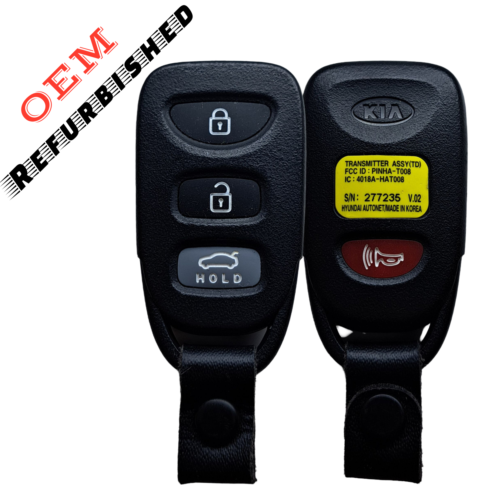 2010-2013 Kia Forte / 4-Button Keyless Entry Remote / PN: 95430-1M100 / PINHA-T008 / (OEM Refurb)