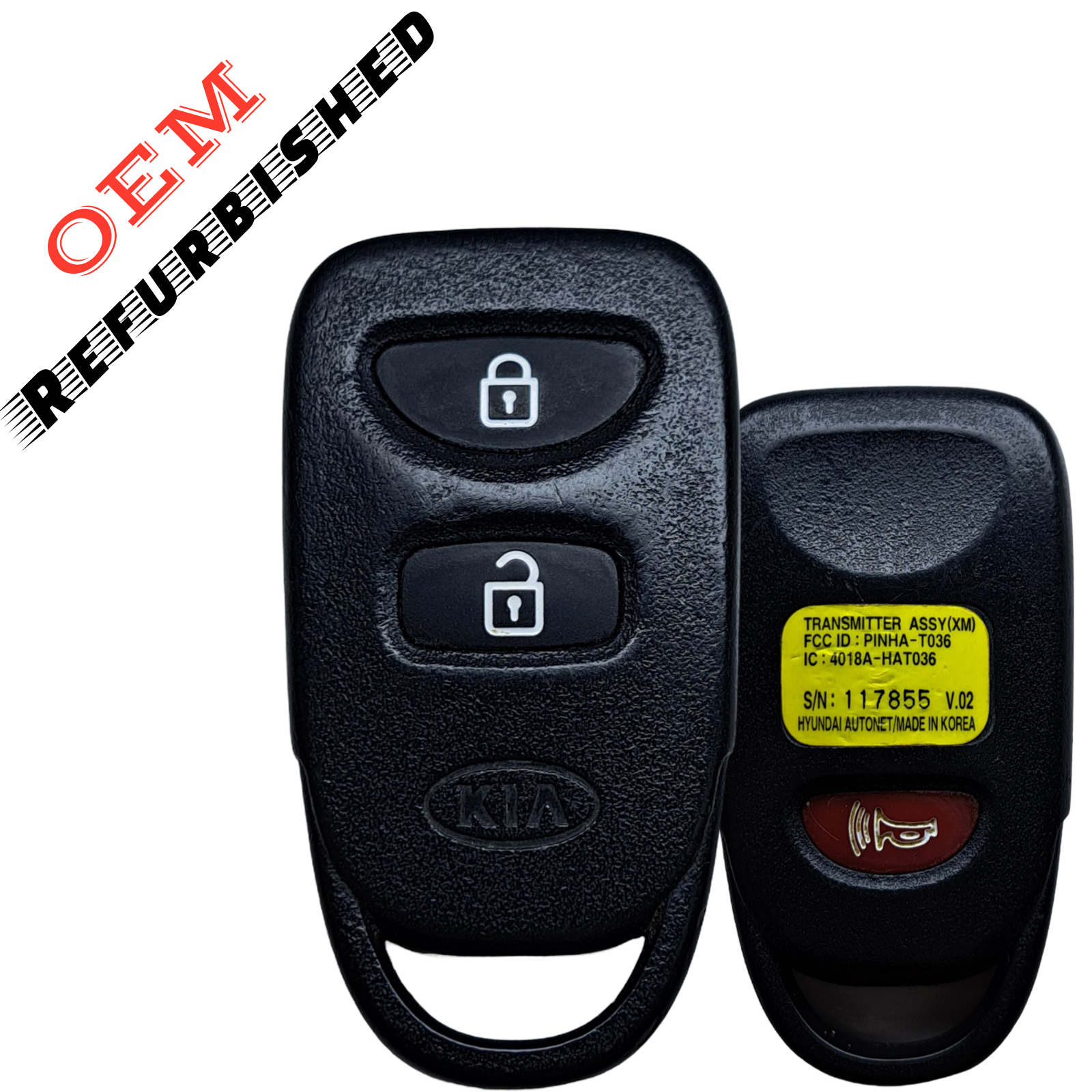 2006-2013 Kia Sorento Rio / 3-Button Keyless Entry / PN: 95430-1U000 / PINHA-T036 (OEM Refurb)