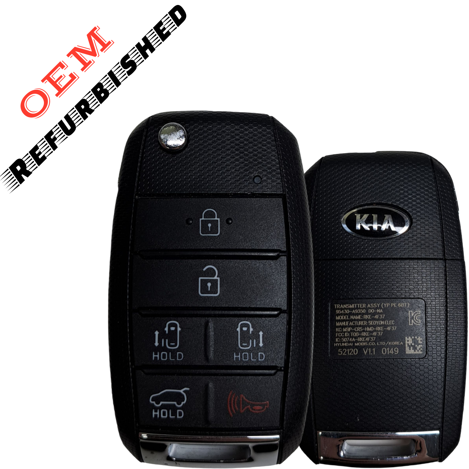 2016-2021 Kia Sedona / 6-Button Flip Key / PN: 95430-A9350 / TQ8-RKE-4F37 (YP PE 6BT) (OEM Refurb)