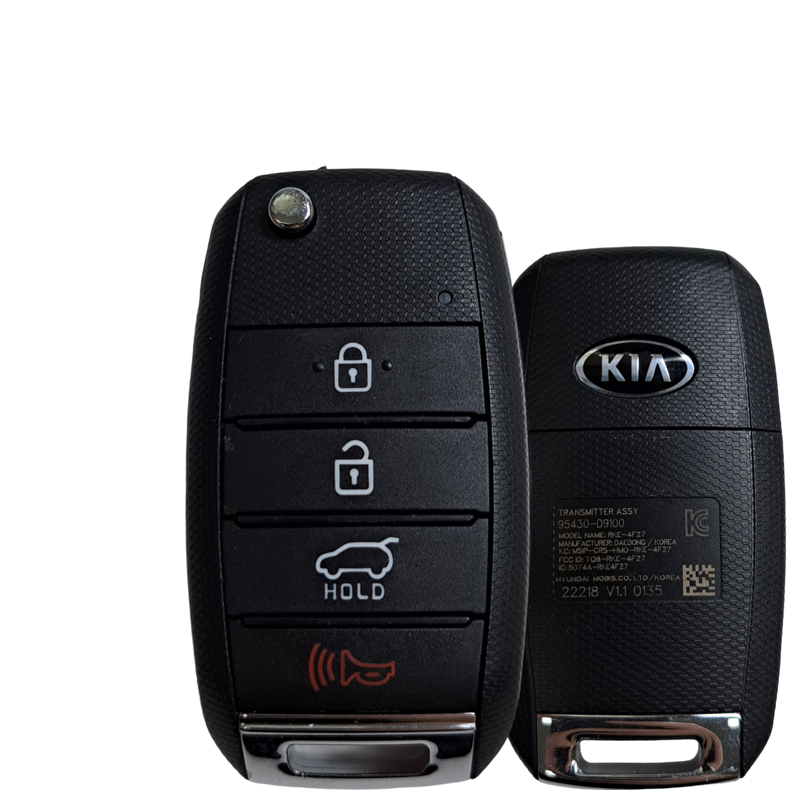 2016-2020 Kia Sportage / 4-Button Flip Key / PN: 95430-D9100 / TQ8-RKE-4F27 (OEM Refurb)