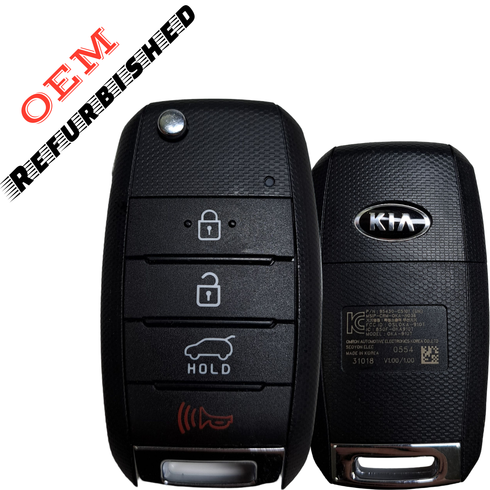2015-2020 Kia Sorento / 4-Button Flip Key / PN: 95430-C5101 / OSLOKA-910T (UM) (OEM Refurb)