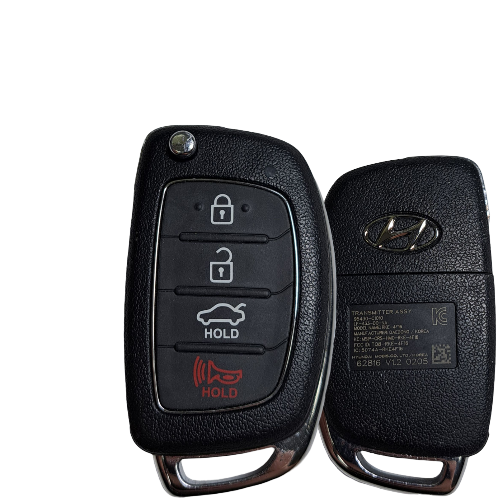 2015-2017 Hyundai Sonata / 4-Button Flip Key / PN: 95430-C1010 / TQ8-RKE-4F16 (OEM Refurb)