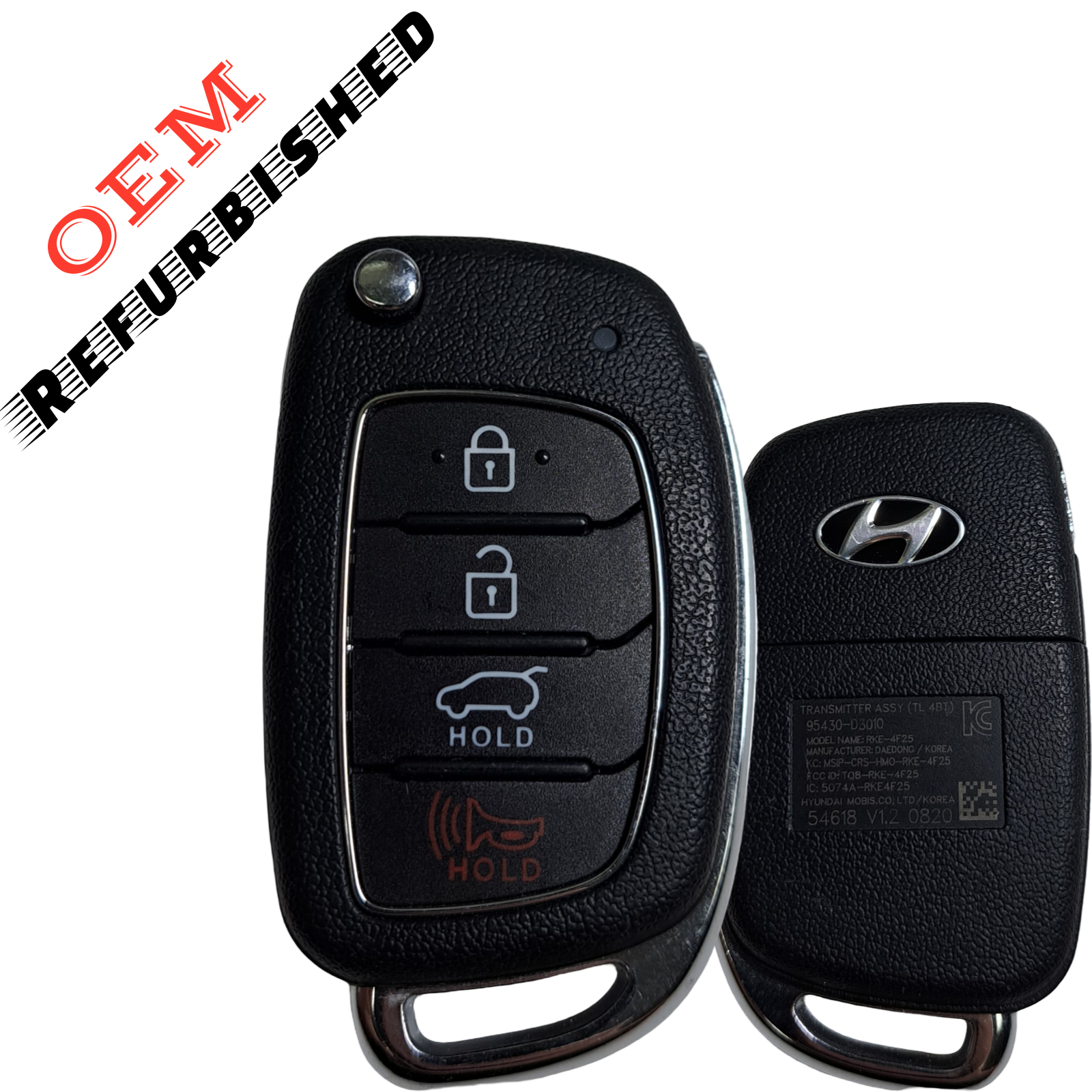 2015-2021 Hyundai Tucson / 4-Button Remote Flip Key / PN: 95430-D3010 / TQ8-RKE-4F25 (OEM Refurb)