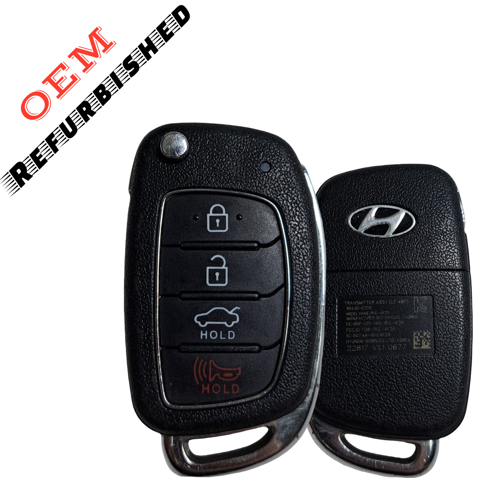 2017-2020 Hyundai Sonata / 4-Button Remote Flip Key / PN: 95430-C1210 / TQ8-RKE-4F25 (LF 4BT) (OEM Refurb)