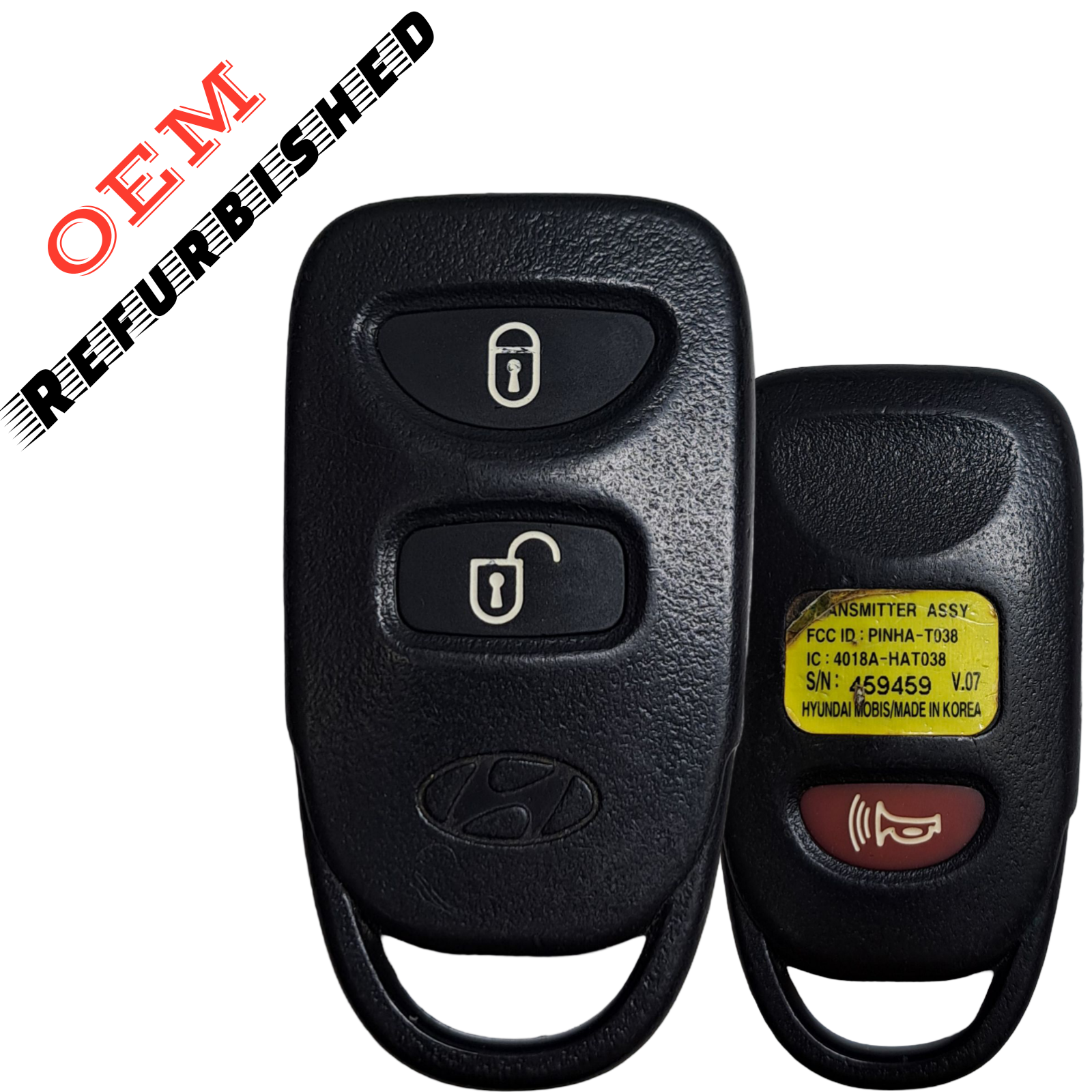 2007-2012 Hyundai Accent Santa Fe / 3-Button Keyless Entry Remote / PN: 95411-0W100 / PINHA -T038 (OEM Refurb)
